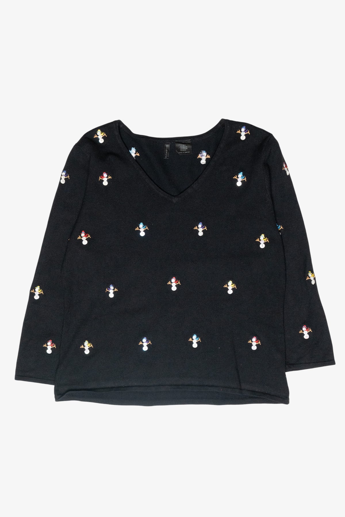 Mini Snowmen Vintage Ugly Christmas Pullover (2000s)