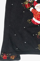 Fur Collar Jolly Santa Vintage Ugly Christmas Pullover (2000s)