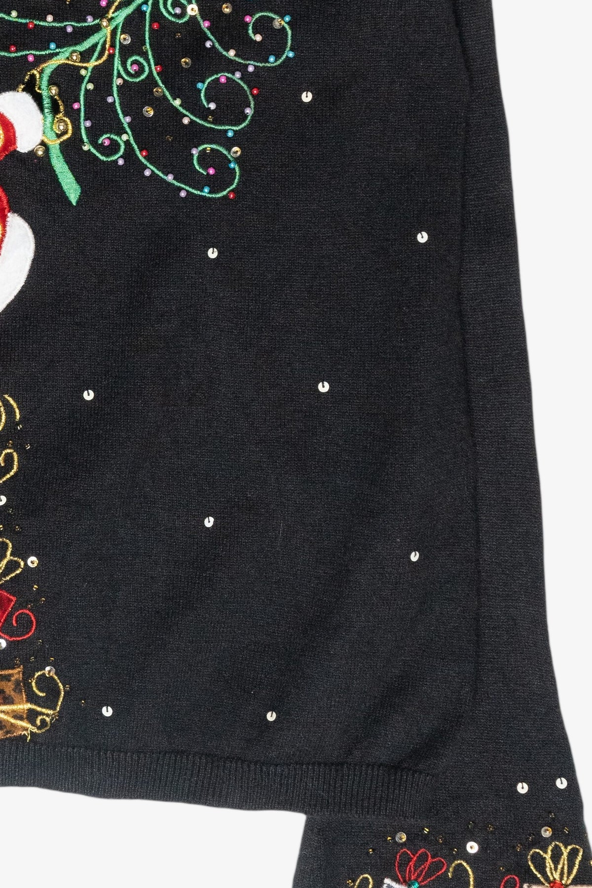 Fur Collar Jolly Santa Vintage Ugly Christmas Pullover (2000s)