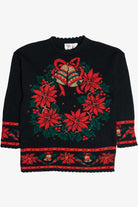Vintage Holiday Wreath Ugly Christmas Sweater (1980s)