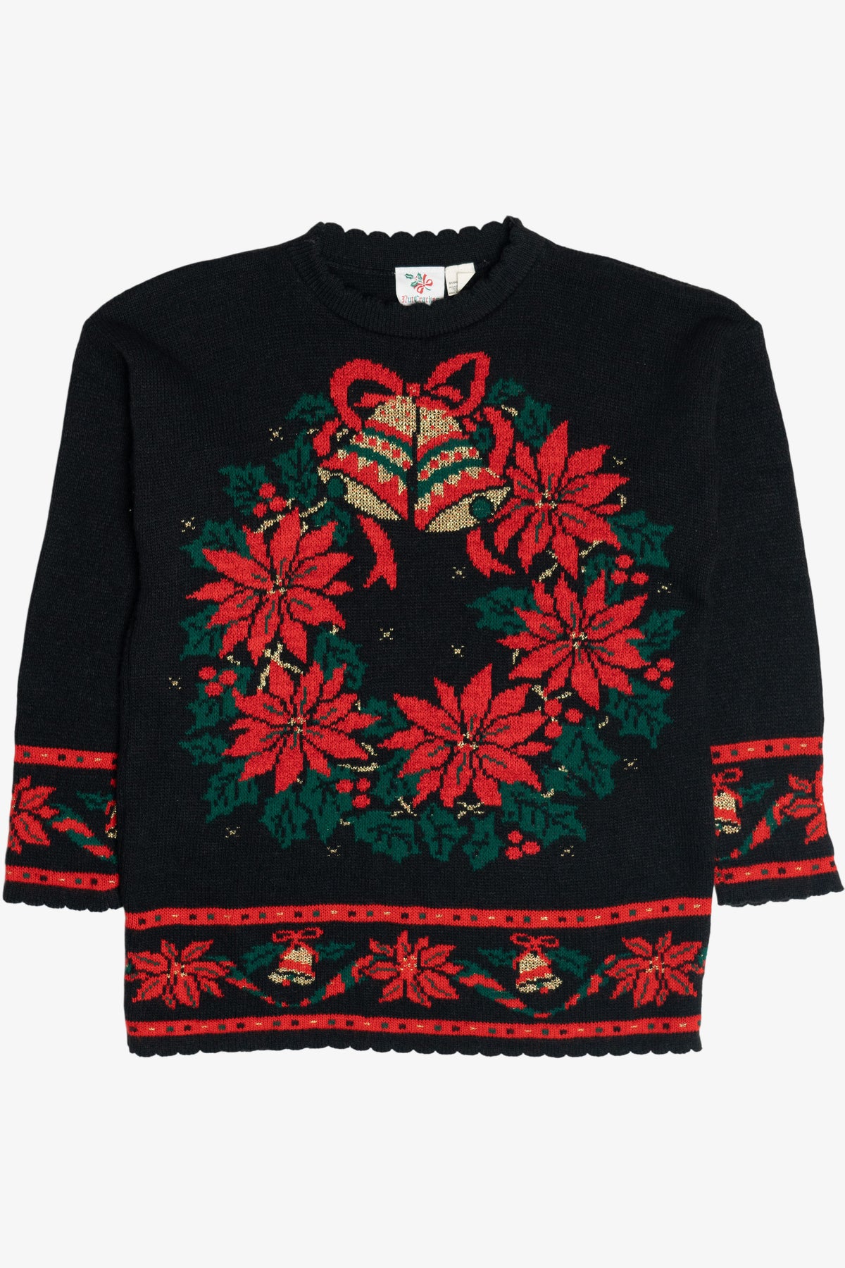 Vintage Holiday Wreath Ugly Christmas Sweater (1980s)