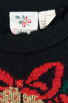 Vintage Holiday Wreath Ugly Christmas Sweater (1980s)