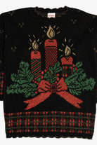 Vintage Holiday Candles Ugly Christmas Sweater (1980s)