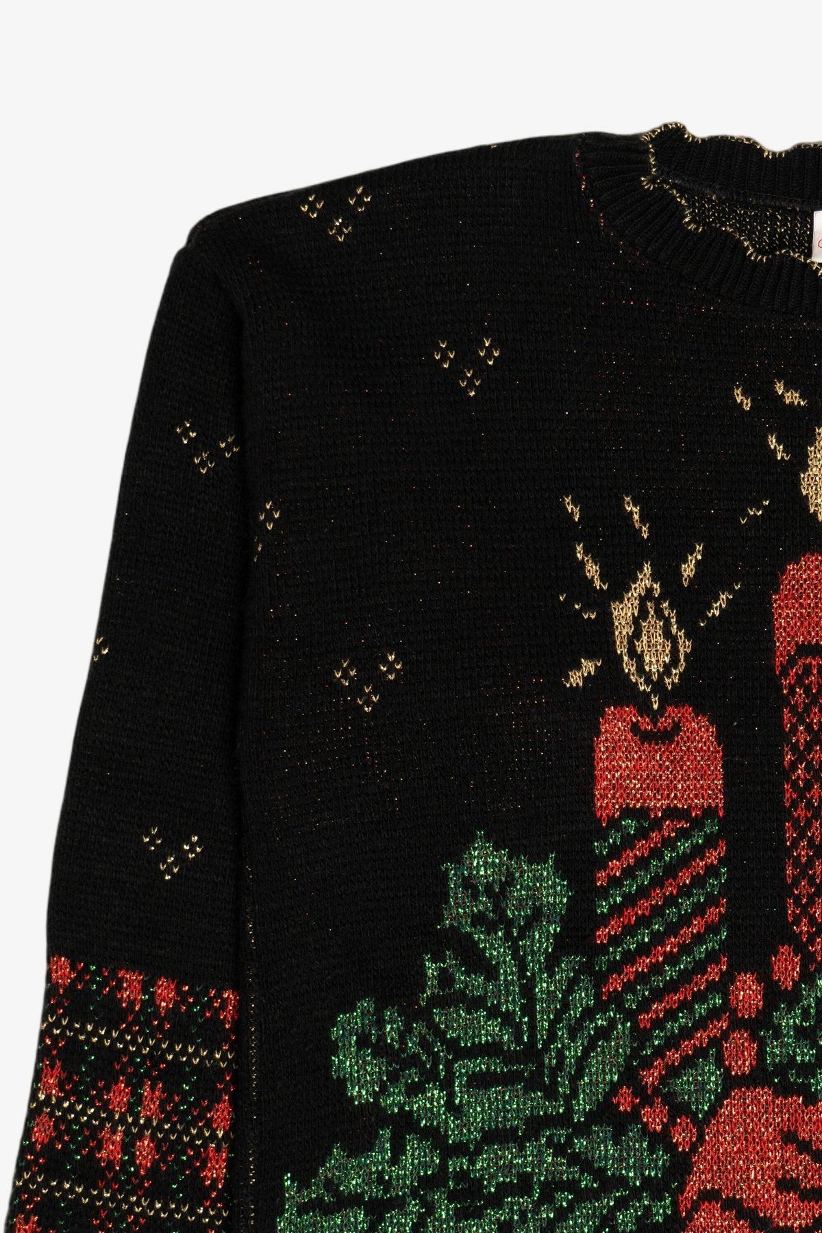 Vintage Holiday Candles Ugly Christmas Sweater (1980s)