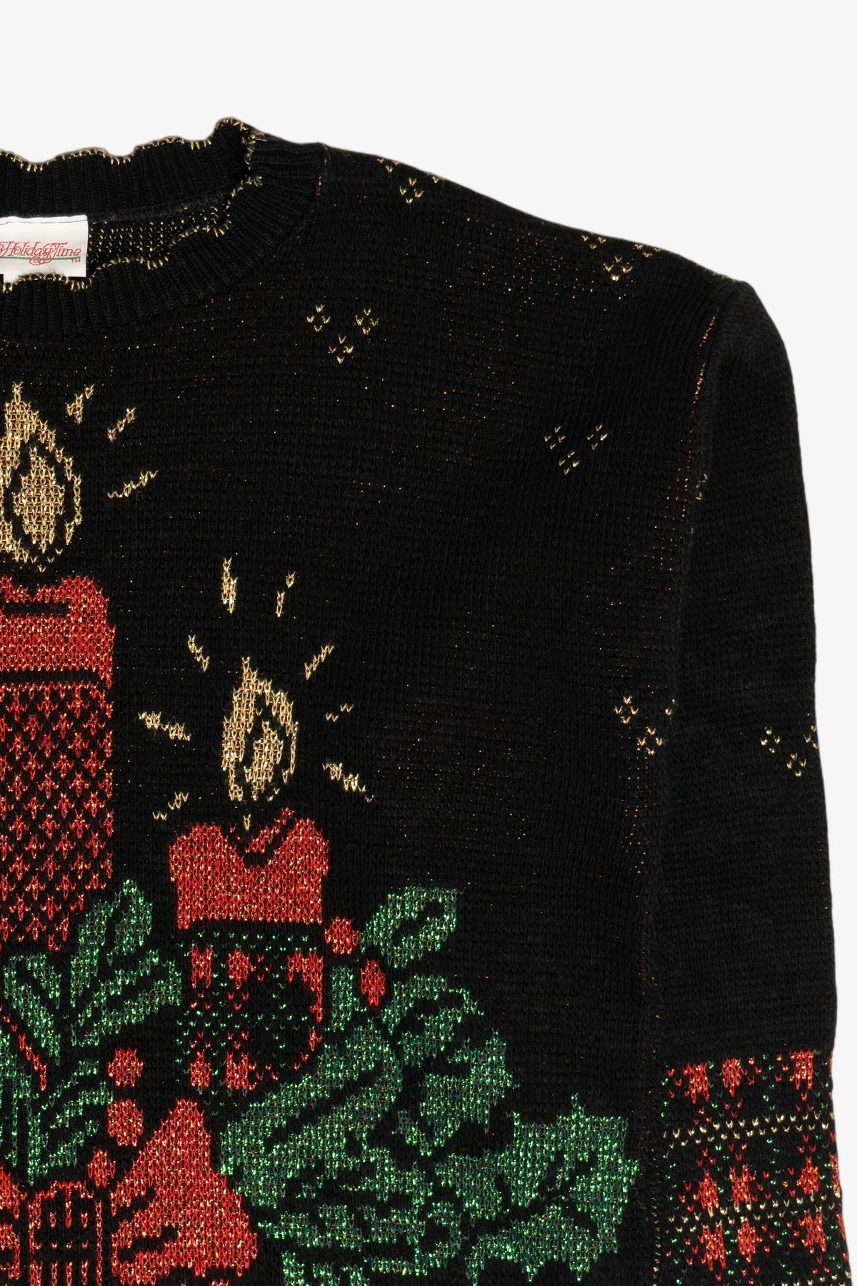 Vintage Holiday Candles Ugly Christmas Sweater (1980s)
