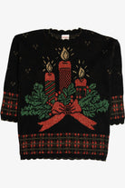 Vintage Holiday Candles Ugly Christmas Sweater (1980s)