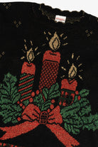 Vintage Holiday Candles Ugly Christmas Sweater (1980s)