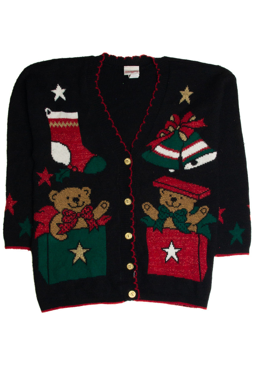 Vintage Black Ugly Christmas Cardigan 62891