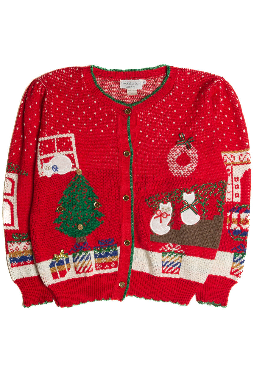 Vintage Red Ugly Christmas Cardigan 62750