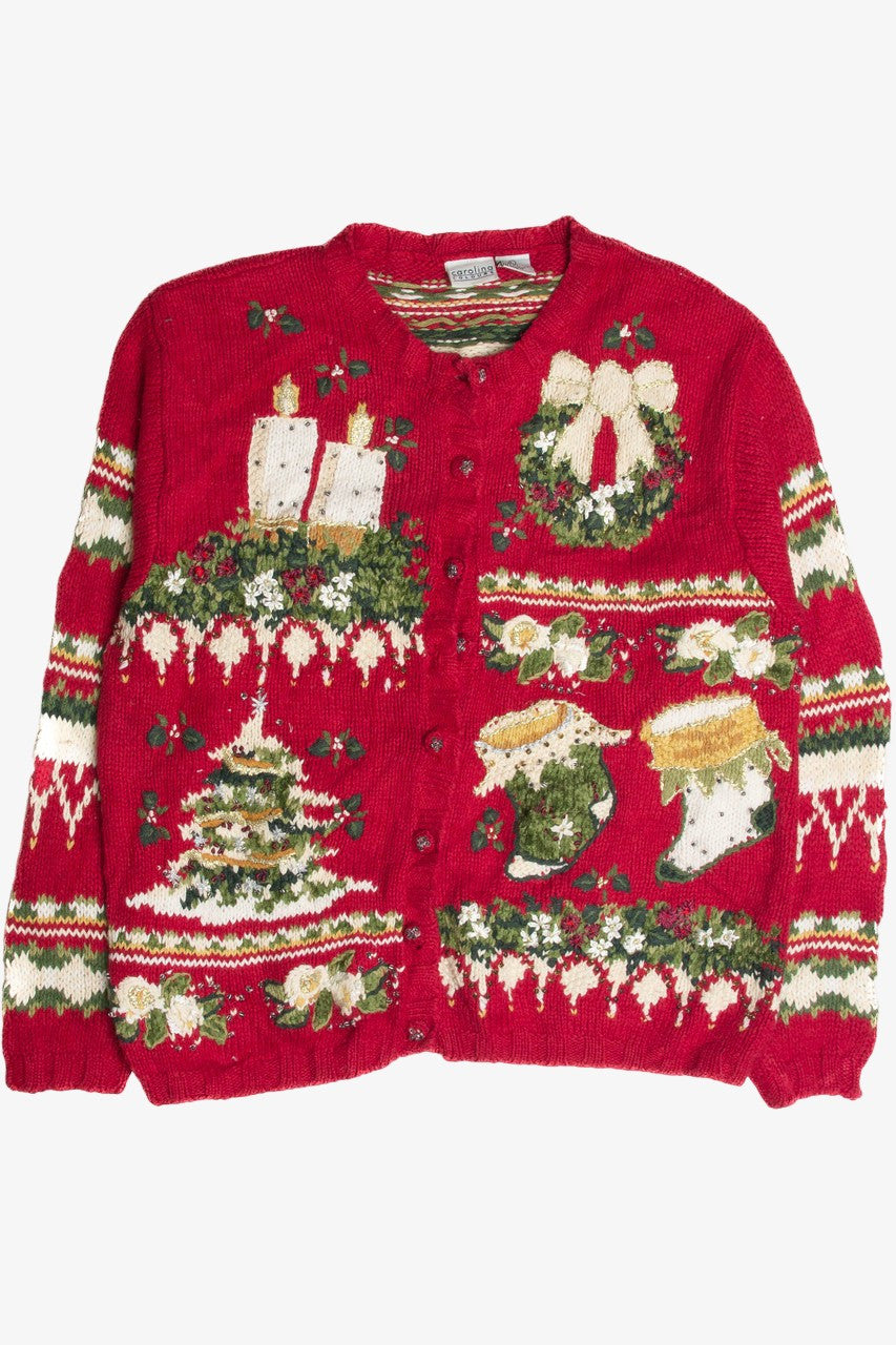 Vintage Red Ugly Christmas Cardigan 59806