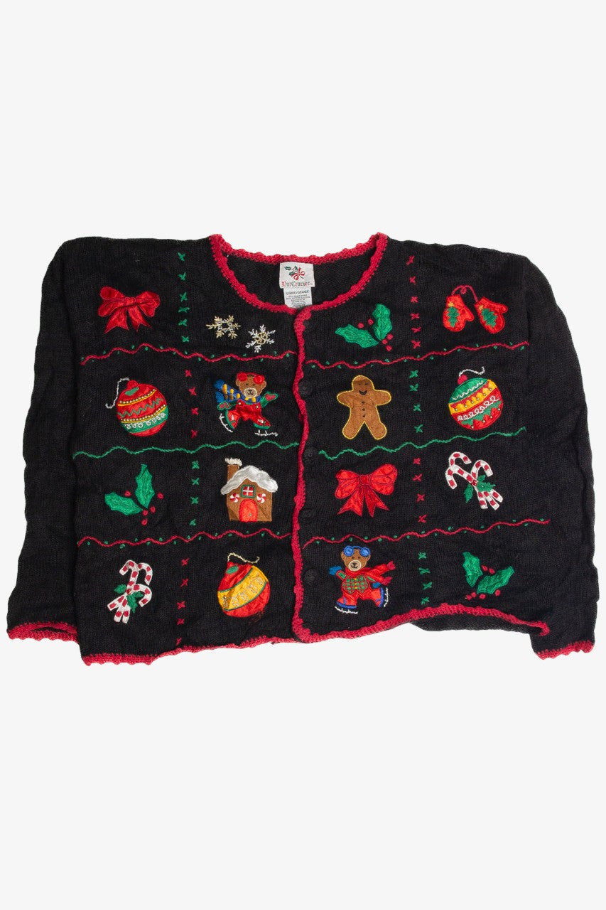 Vintage Black Ugly Christmas Cardigan 60878