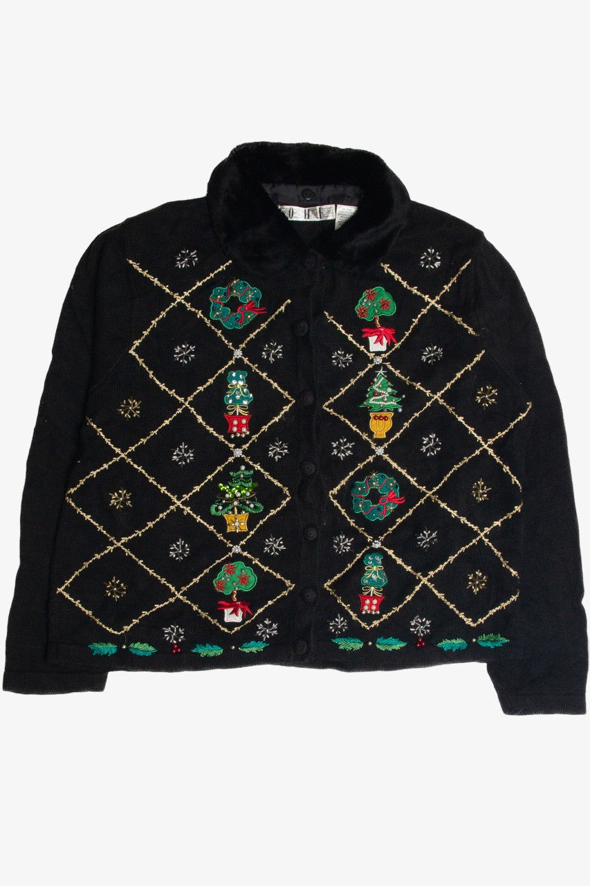Vintage Black Ugly Christmas Cardigan 60940