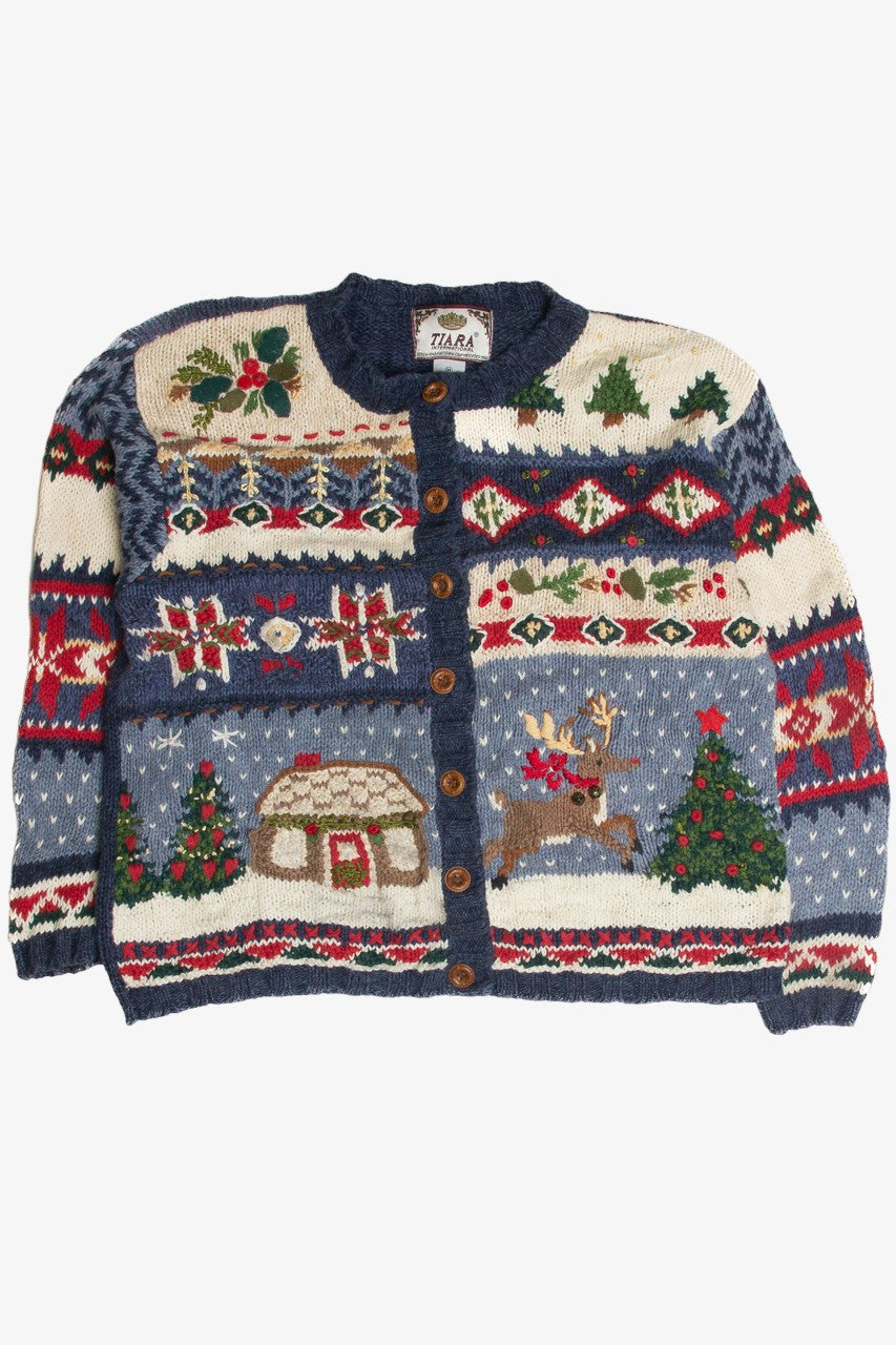 Vintage Blue Ugly Christmas Cardigan 59801