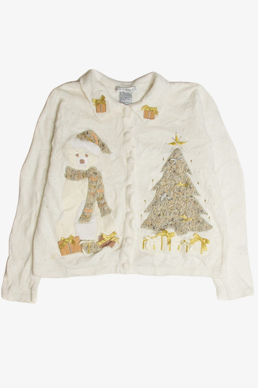 Vintage White Ugly Christmas Cardigan 59693