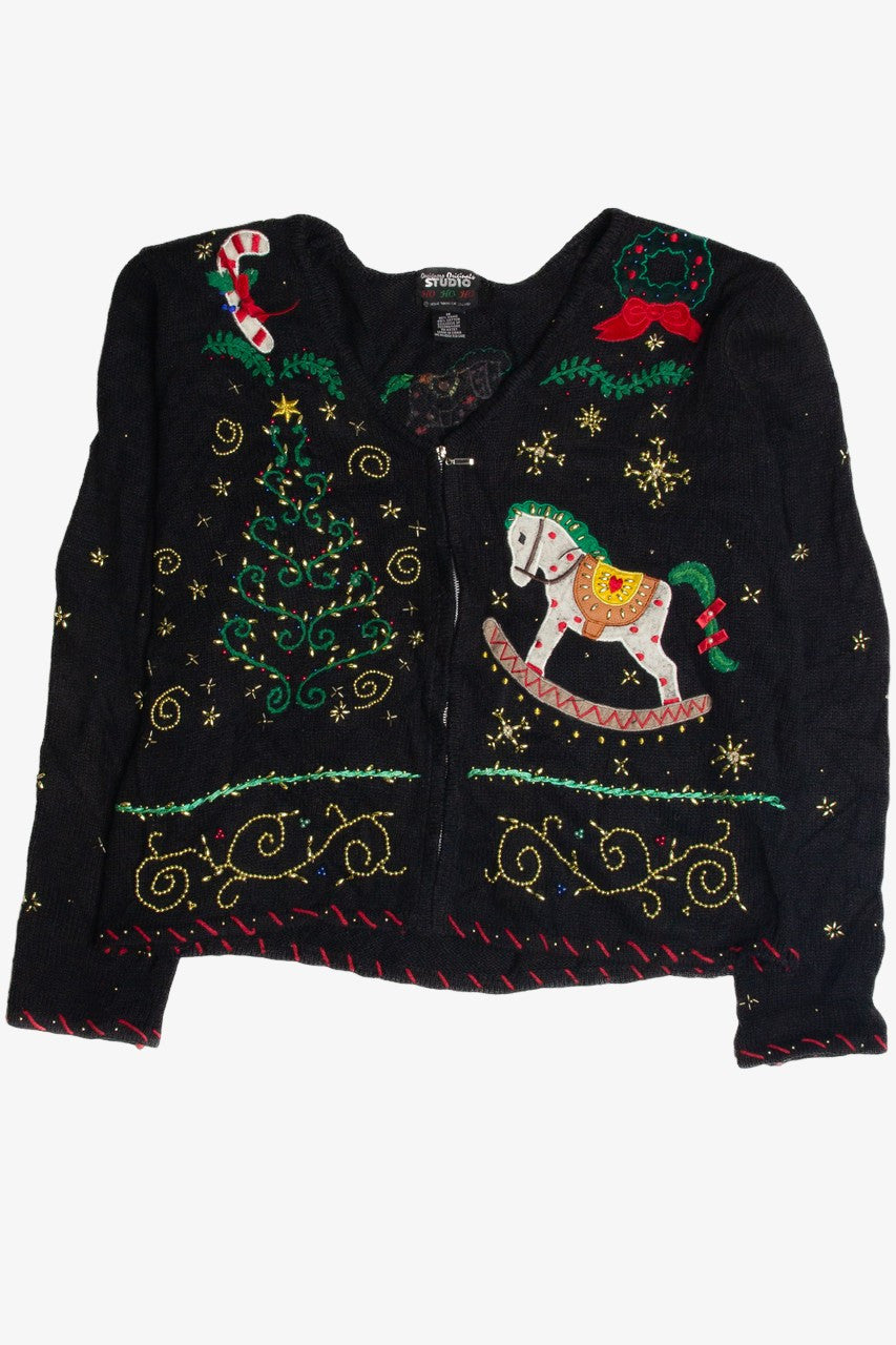 Vintage Black Ugly Christmas Cardigan 62297