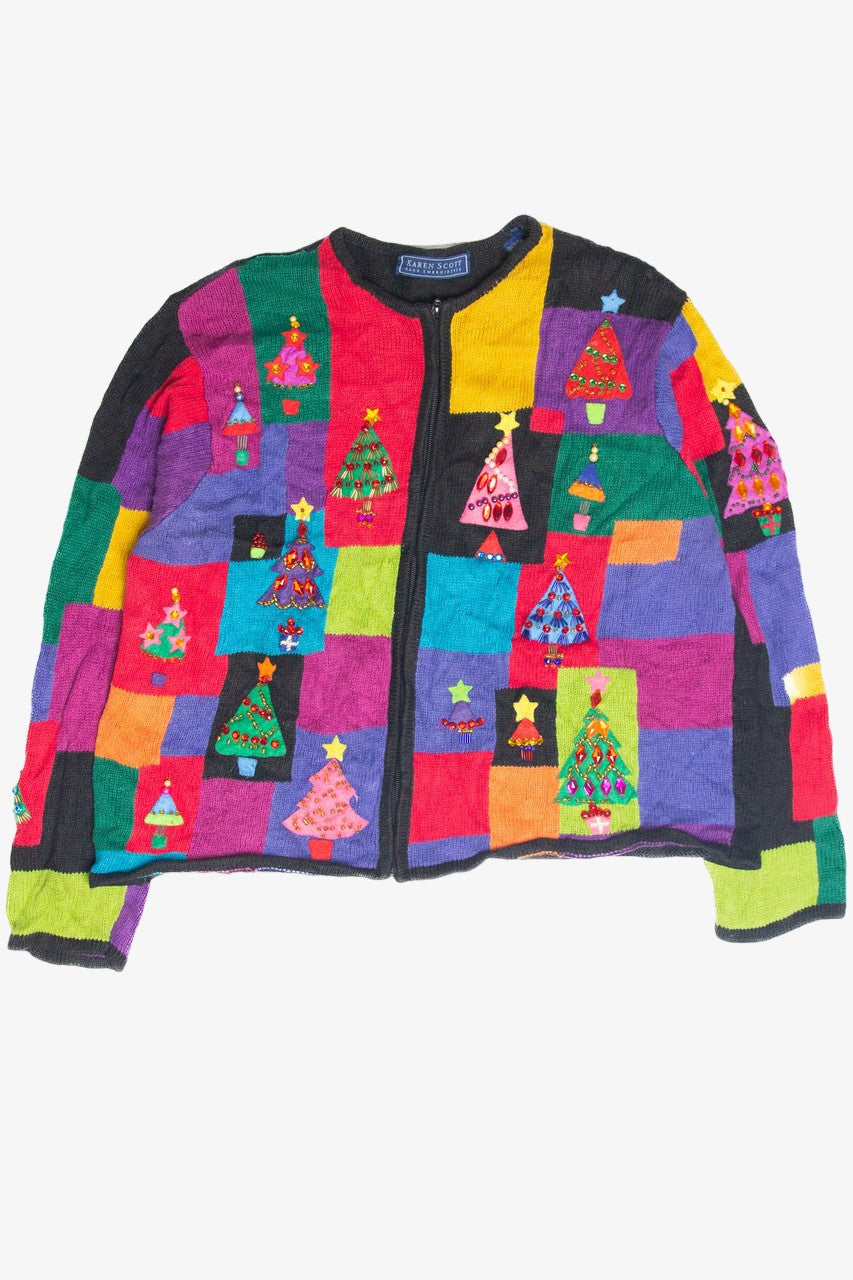 Vintage Multi Color Ugly Christmas Cardigan 63089