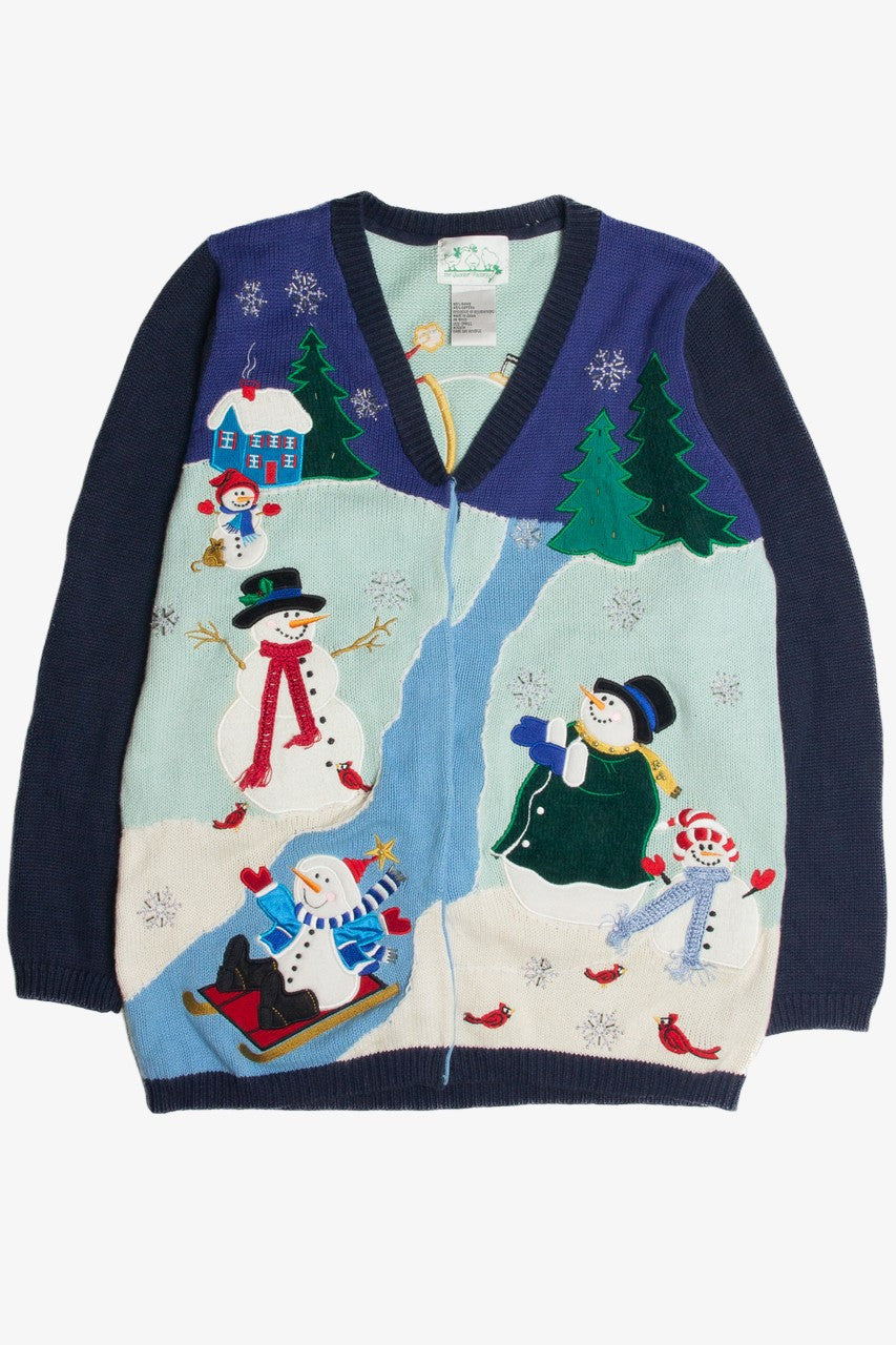 Vintage Blue Ugly Christmas Cardigan 62351