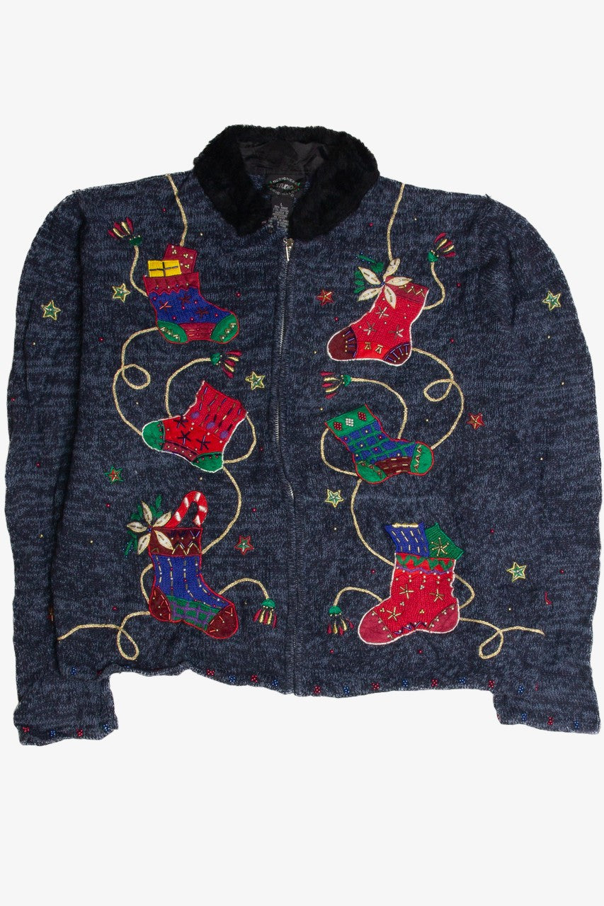 Vintage Blue Ugly Christmas Cardigan 59855