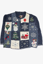 Vintage Blue Ugly Christmas Cardigan 59875