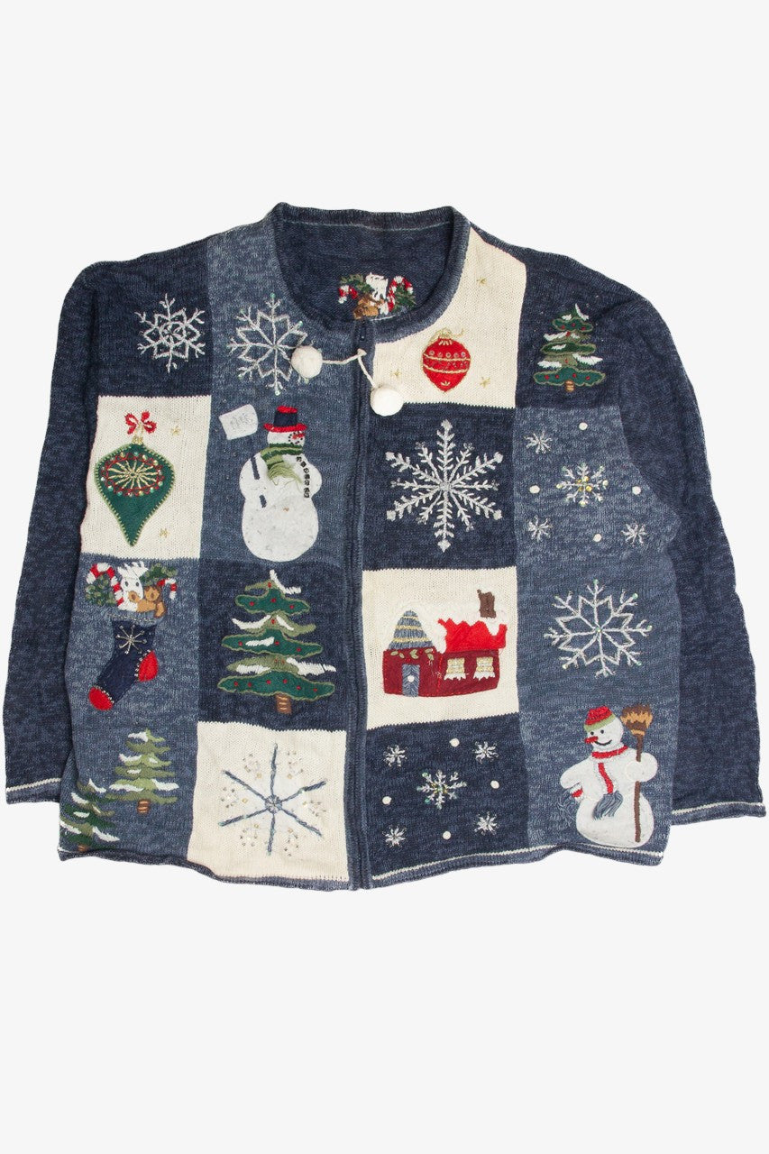 Vintage Blue Ugly Christmas Cardigan 59875