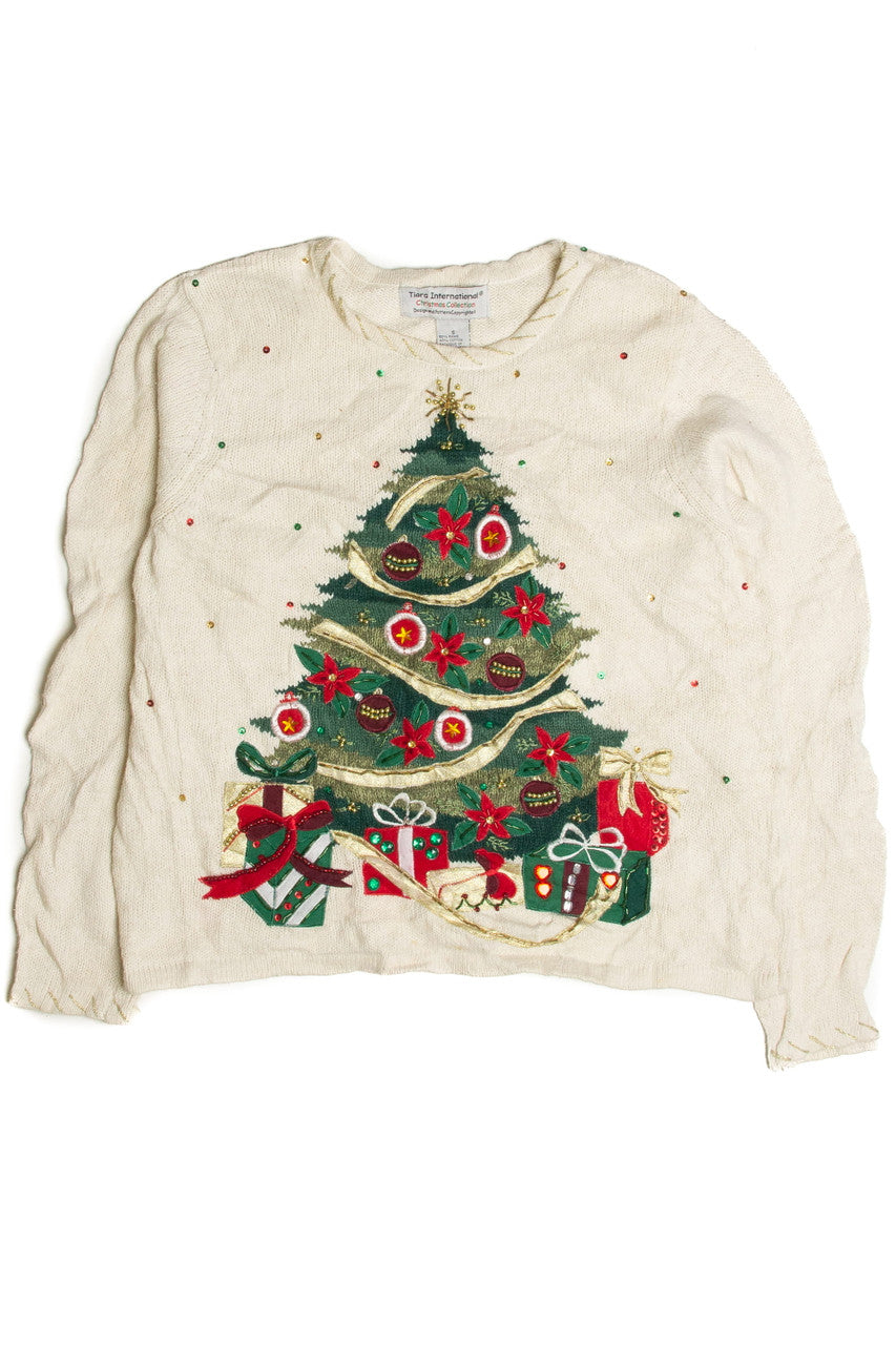 Vintage White Ugly Christmas Sweater 62394