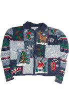 Vintage Blue Ugly Christmas Cardigan 60841