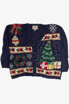 Vintage Blue Ugly Christmas Cardigan 62813