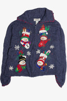 Vintage Blue Ugly Christmas Cardigan 62335