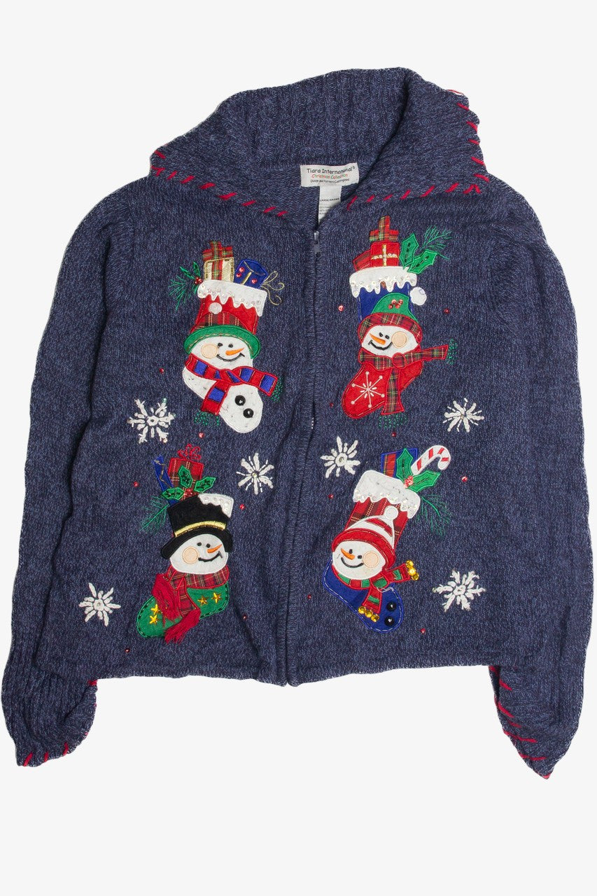 Vintage Blue Ugly Christmas Cardigan 62335