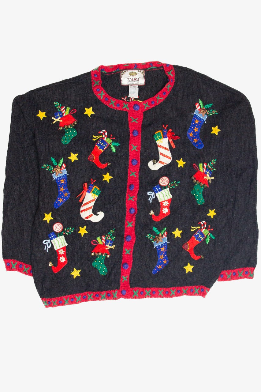 Vintage Black Ugly Christmas Cardigan 63432