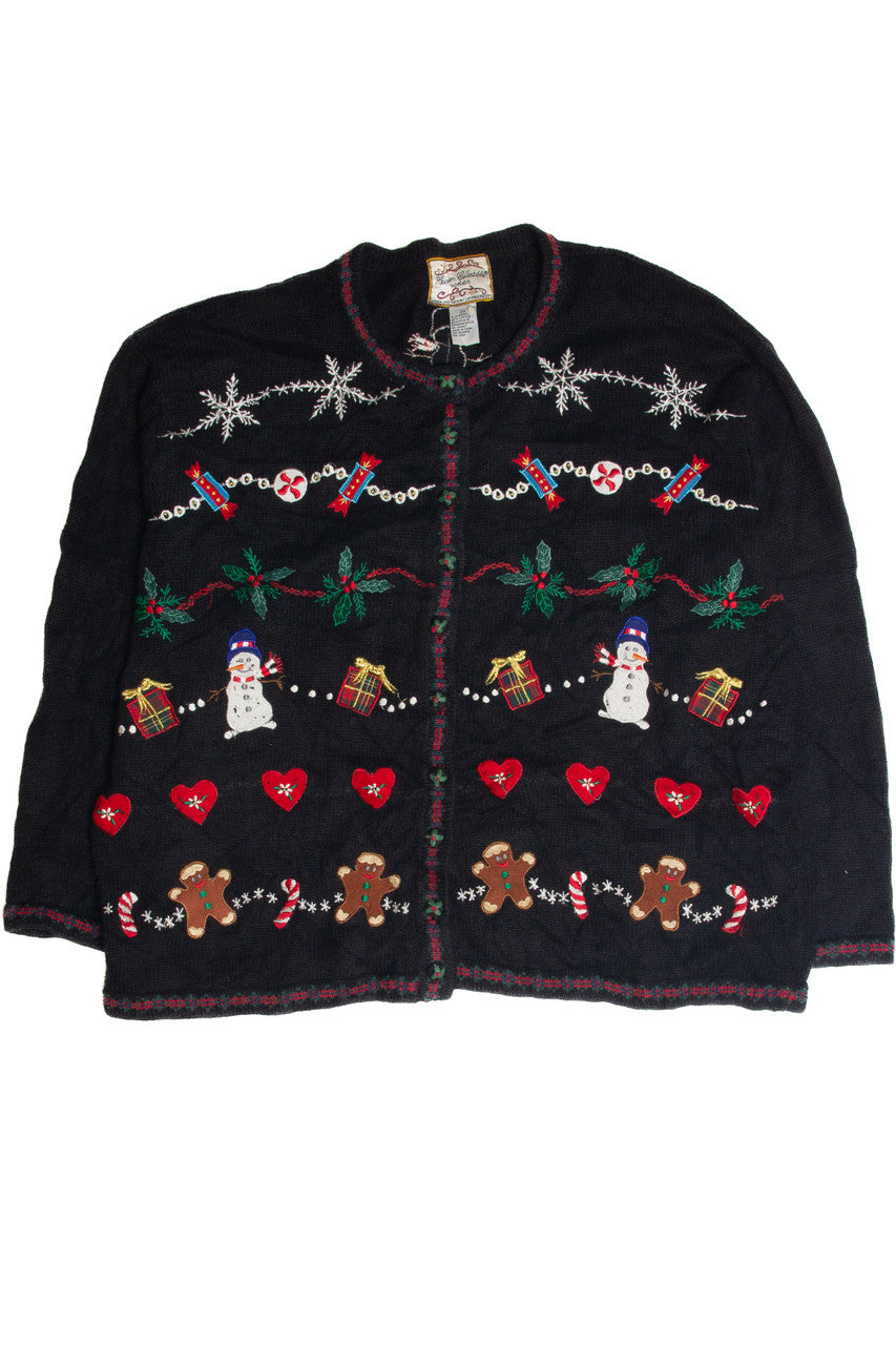 Vintage Black Ugly Christmas Cardigan 59817