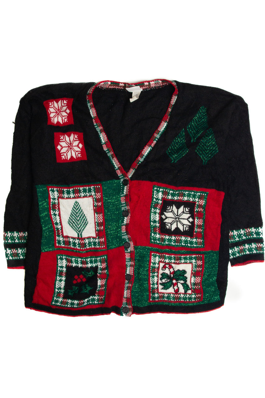 Vintage Black Ugly Christmas Cardigan 62400