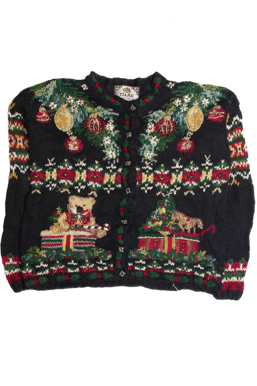 Vintage Black Ugly Christmas Cardigan 62337