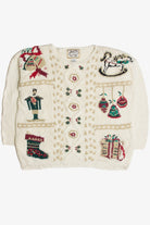 Vintage White Ugly Christmas Sweater 62354