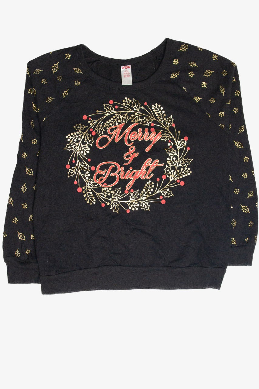 Black Merry & Bright Holiday Sweatshirt