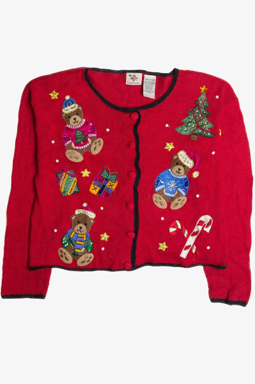 Vintage Red Ugly Christmas Cardigan