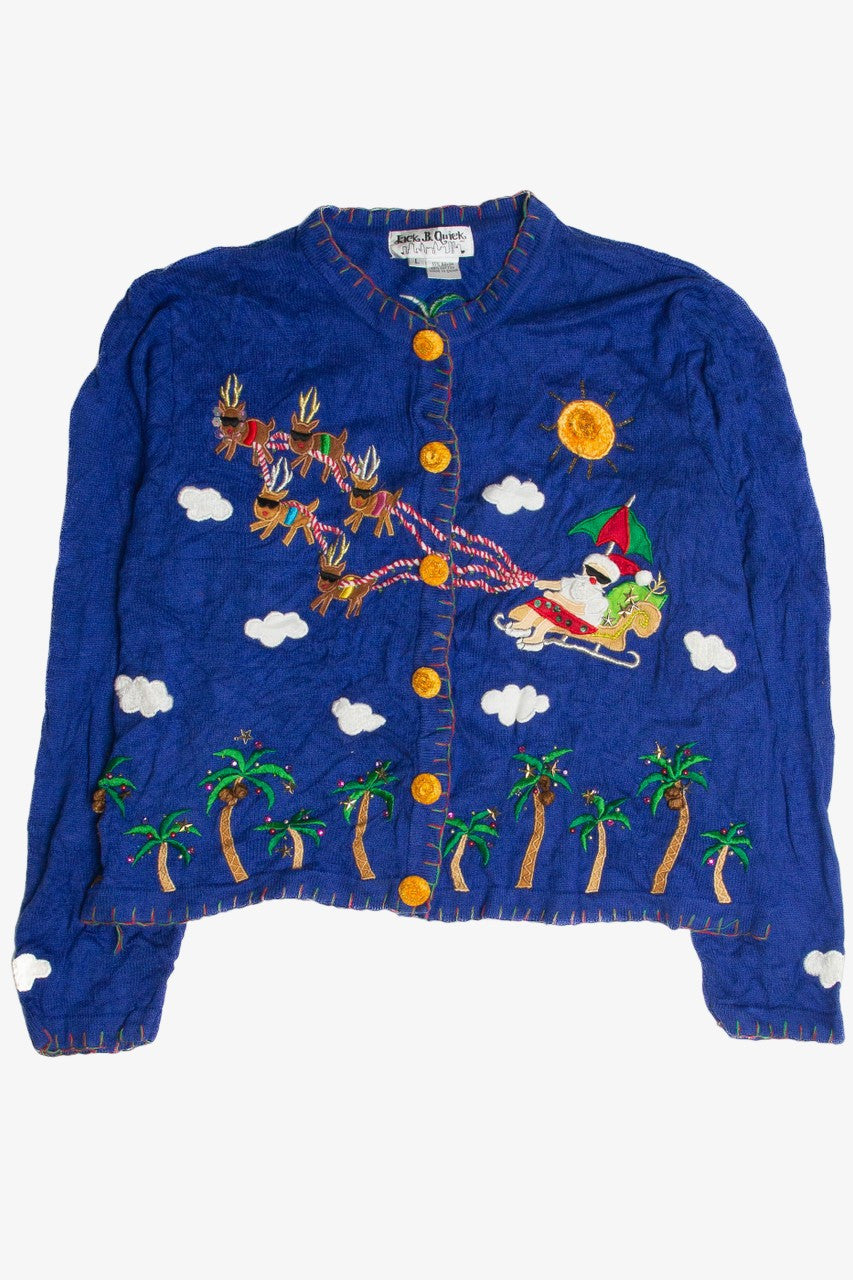 Vintage Blue Ugly Christmas Cardigan 60921