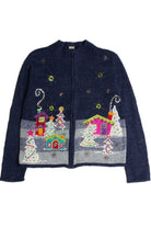 Vintage Blue Ugly Christmas Cardigan 62744