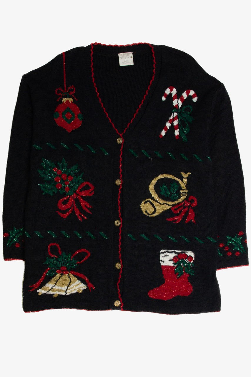 Vintage Black Ugly Christmas Cardigan 62731