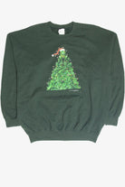 Vintage Frog Christmas Tree Holiday Sweatshirt