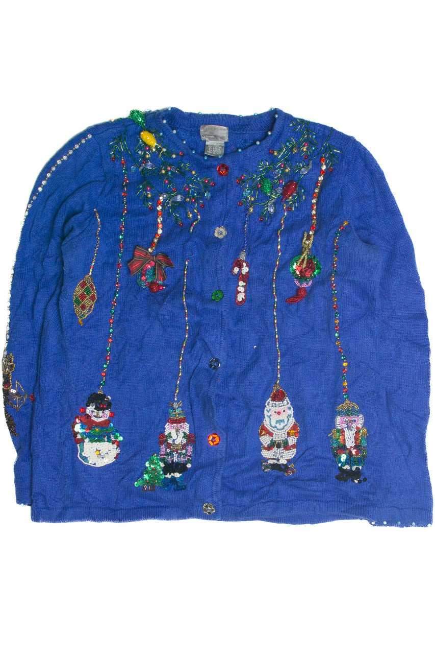 Vintage Blue Ugly Christmas Cardigan 59828