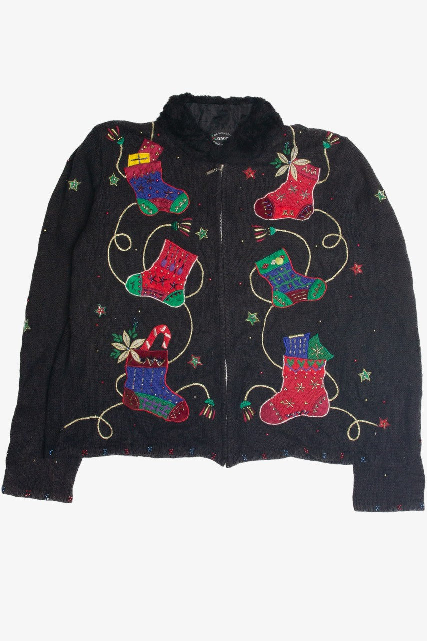 Vintage Black Ugly Christmas Cardigan 62392