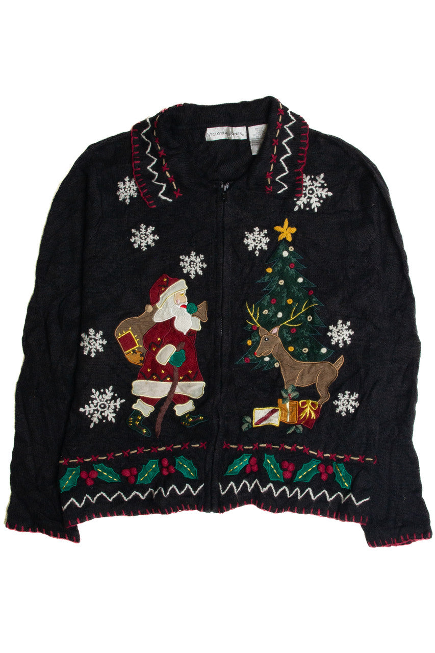 Vintage Black Ugly Christmas Cardigan 62889
