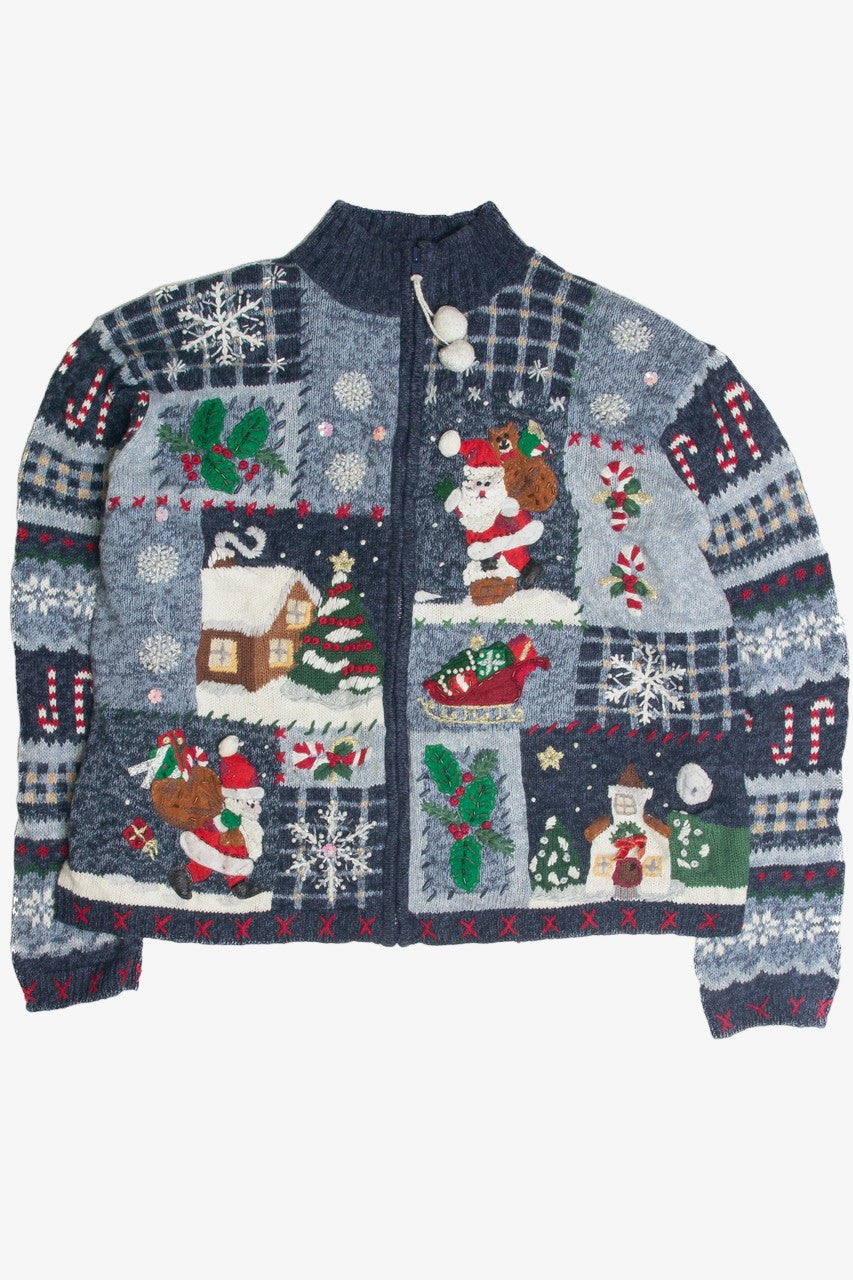 Vintage Blue Ugly Christmas Cardigan 60900