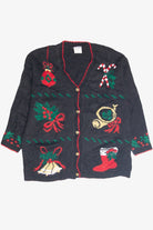 Vintage Black Ugly Christmas Cardigan 63296