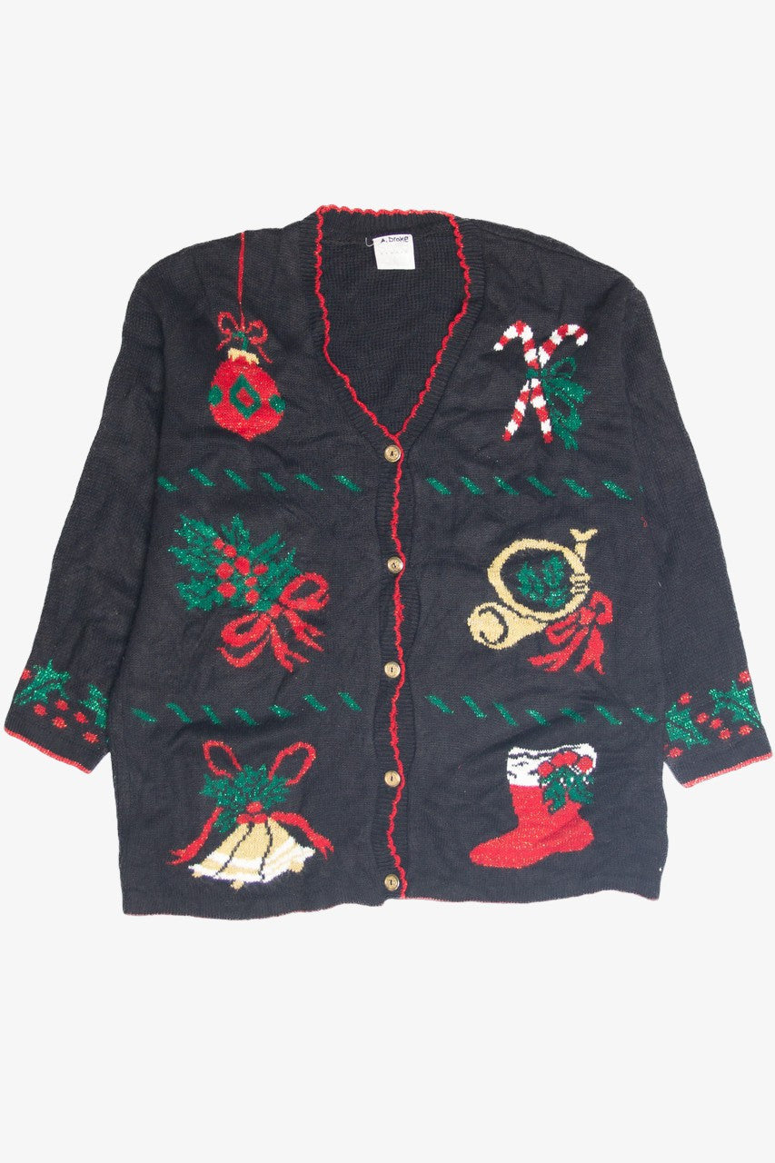 Vintage Black Ugly Christmas Cardigan 63296