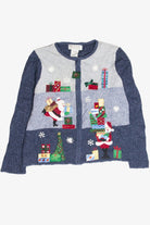 Vintage Blue Ugly Christmas Cardigan 63421