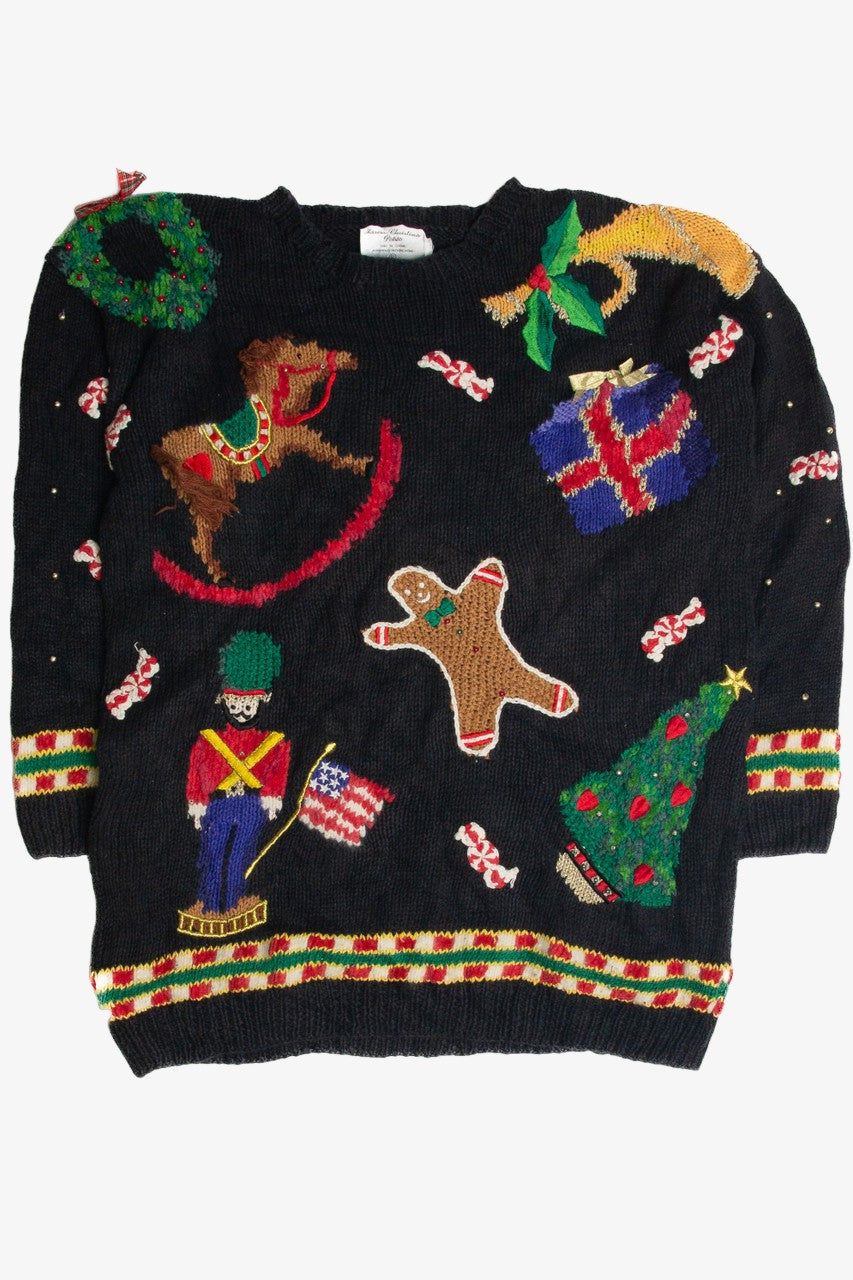 Vintage Black Ugly Christmas Sweater 62460