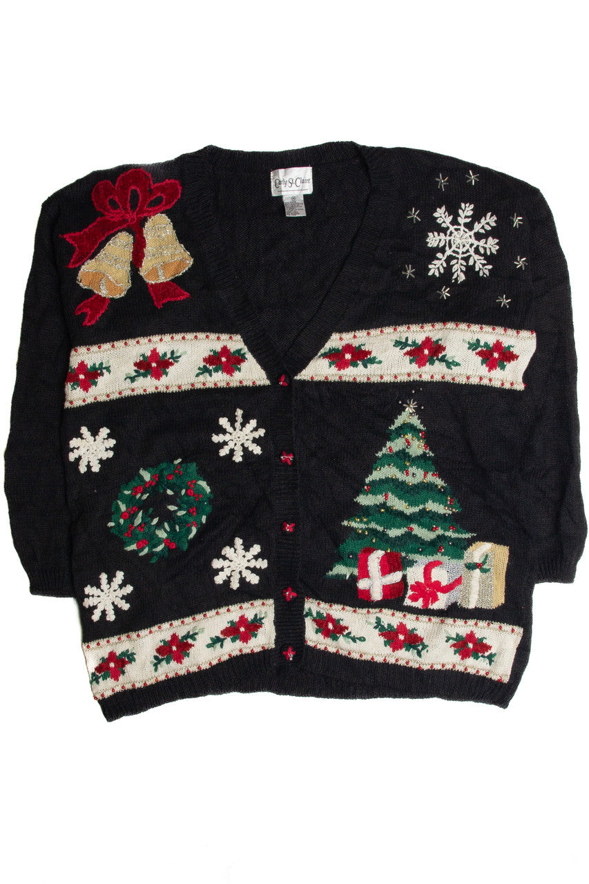 Vintage Black Ugly Christmas Cardigan 62868