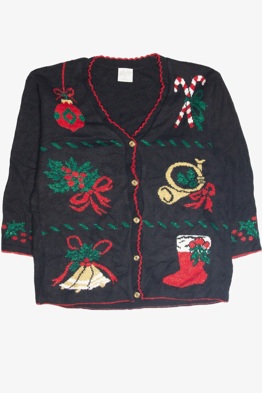 Vintage Black Ugly Christmas Cardigan 63355